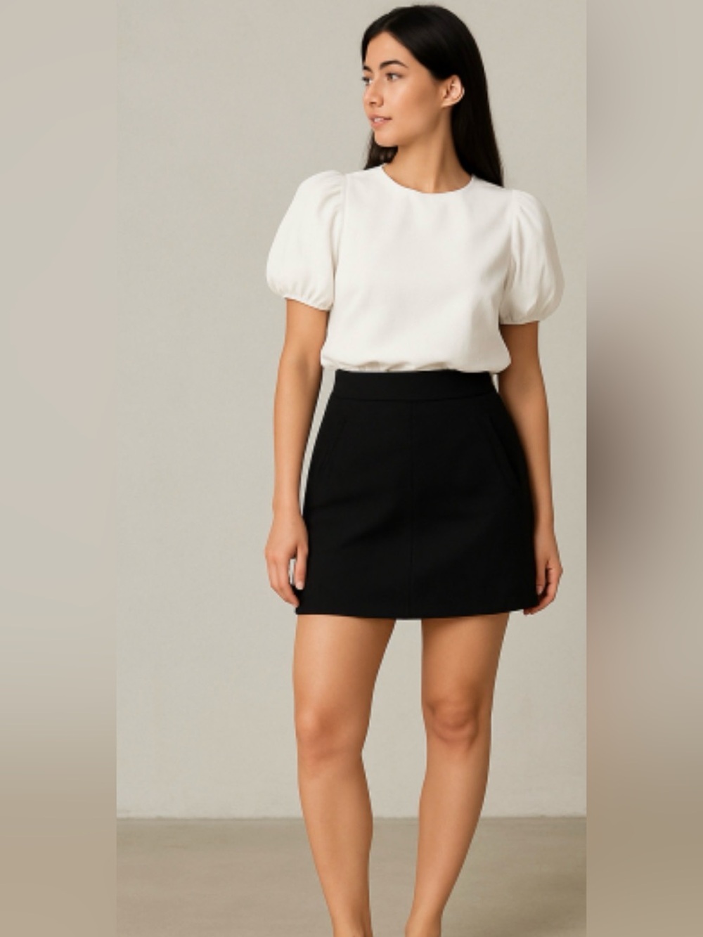 Cabi Black Classic Mini Skirt with Stretch & Pockets Size 6